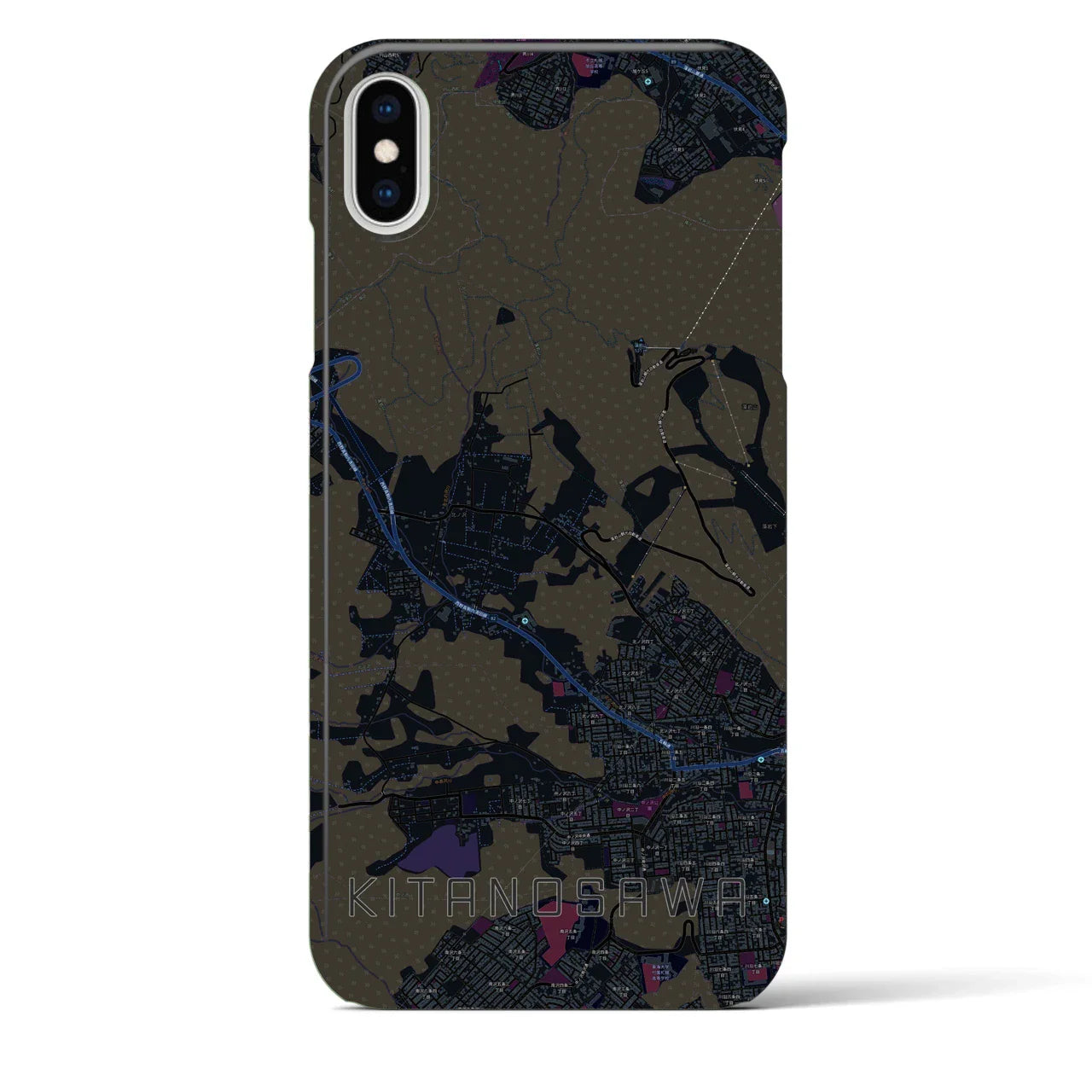 【北の沢(北海道)】地図柄iPhoneケース(バックカバータイプ)