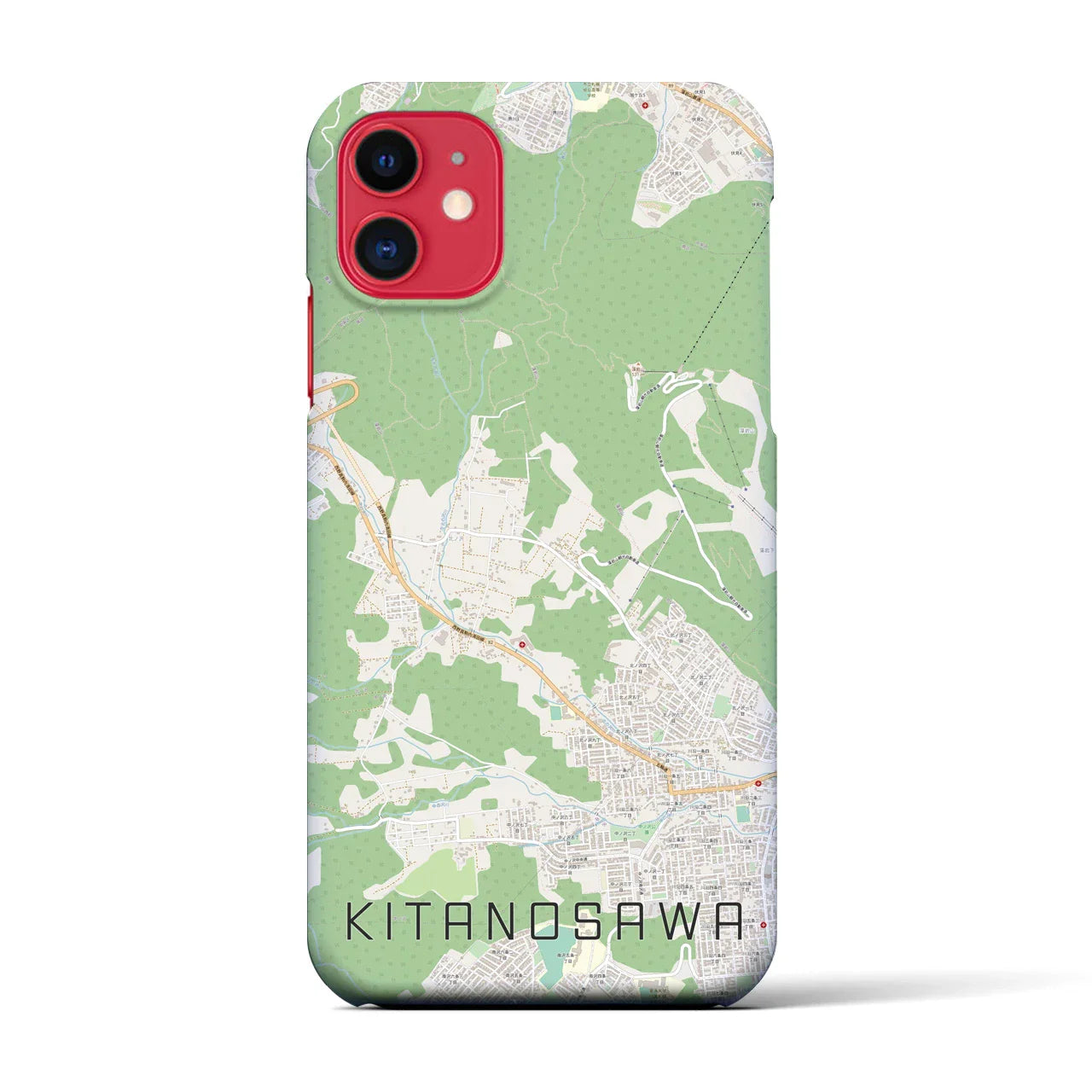 【北の沢(北海道)】地図柄iPhoneケース(バックカバータイプ)
