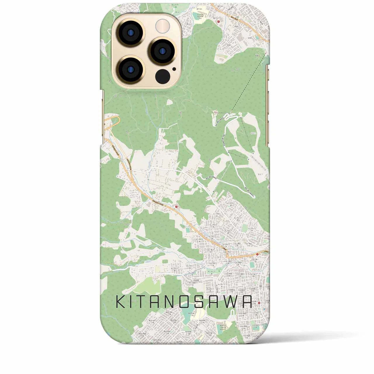 【北の沢(北海道)】地図柄iPhoneケース(バックカバータイプ)