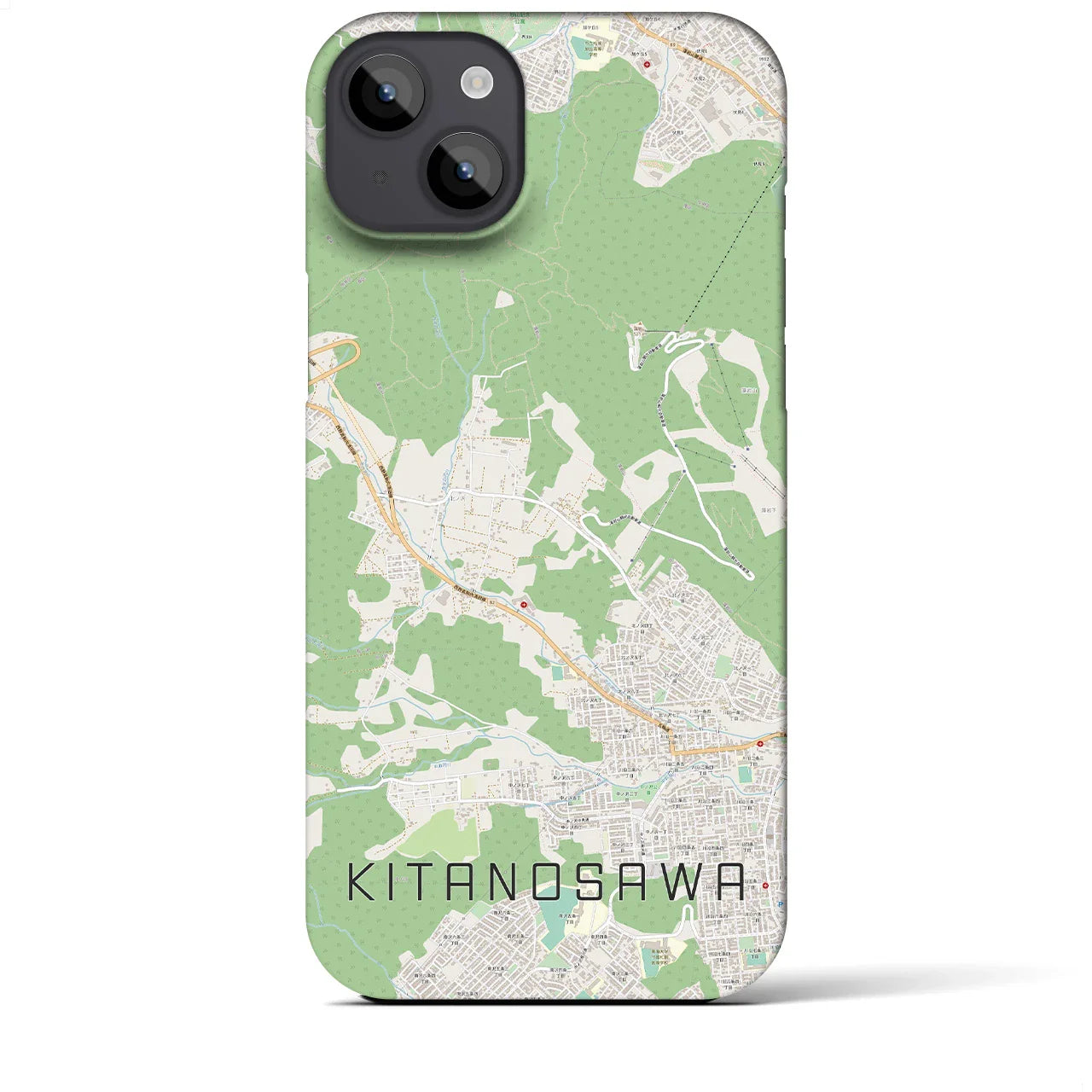 【北の沢(北海道)】地図柄iPhoneケース(バックカバータイプ)