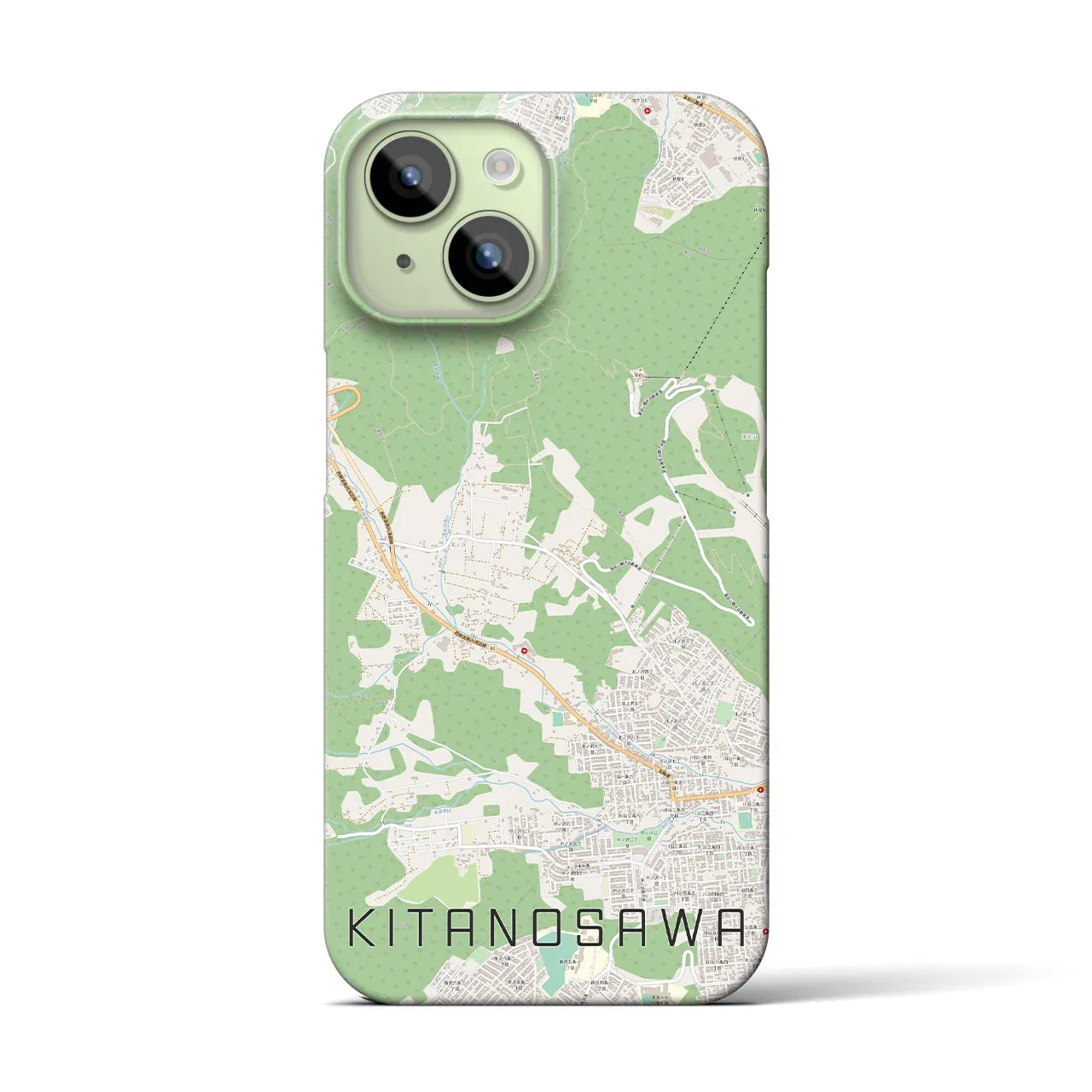 【北の沢(北海道)】地図柄iPhoneケース(バックカバータイプ)