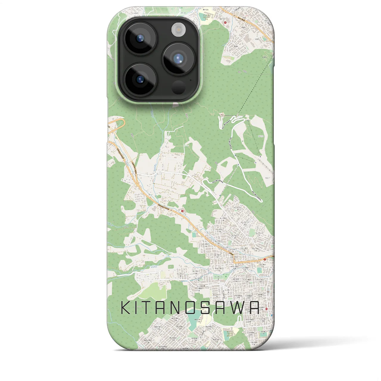 【北の沢(北海道)】地図柄iPhoneケース(バックカバータイプ)
