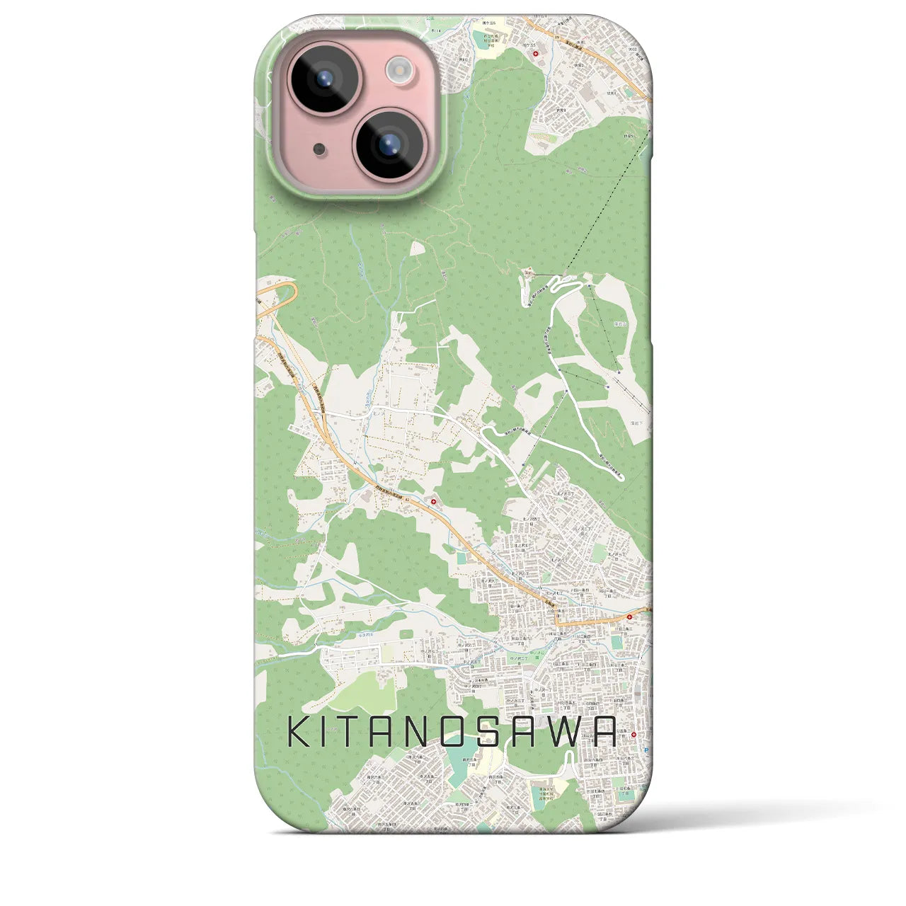 【北の沢(北海道)】地図柄iPhoneケース(バックカバータイプ)