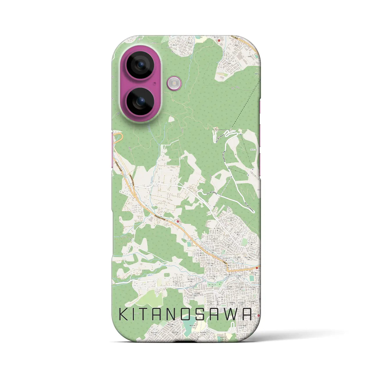 【北の沢(北海道)】地図柄iPhoneケース(バックカバータイプ)