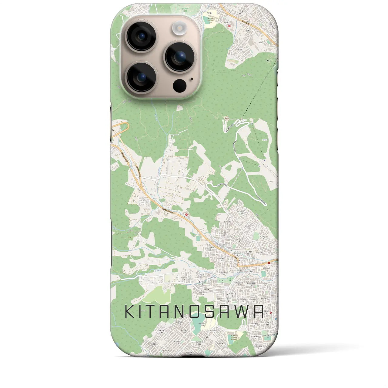 【北の沢(北海道)】地図柄iPhoneケース(バックカバータイプ)