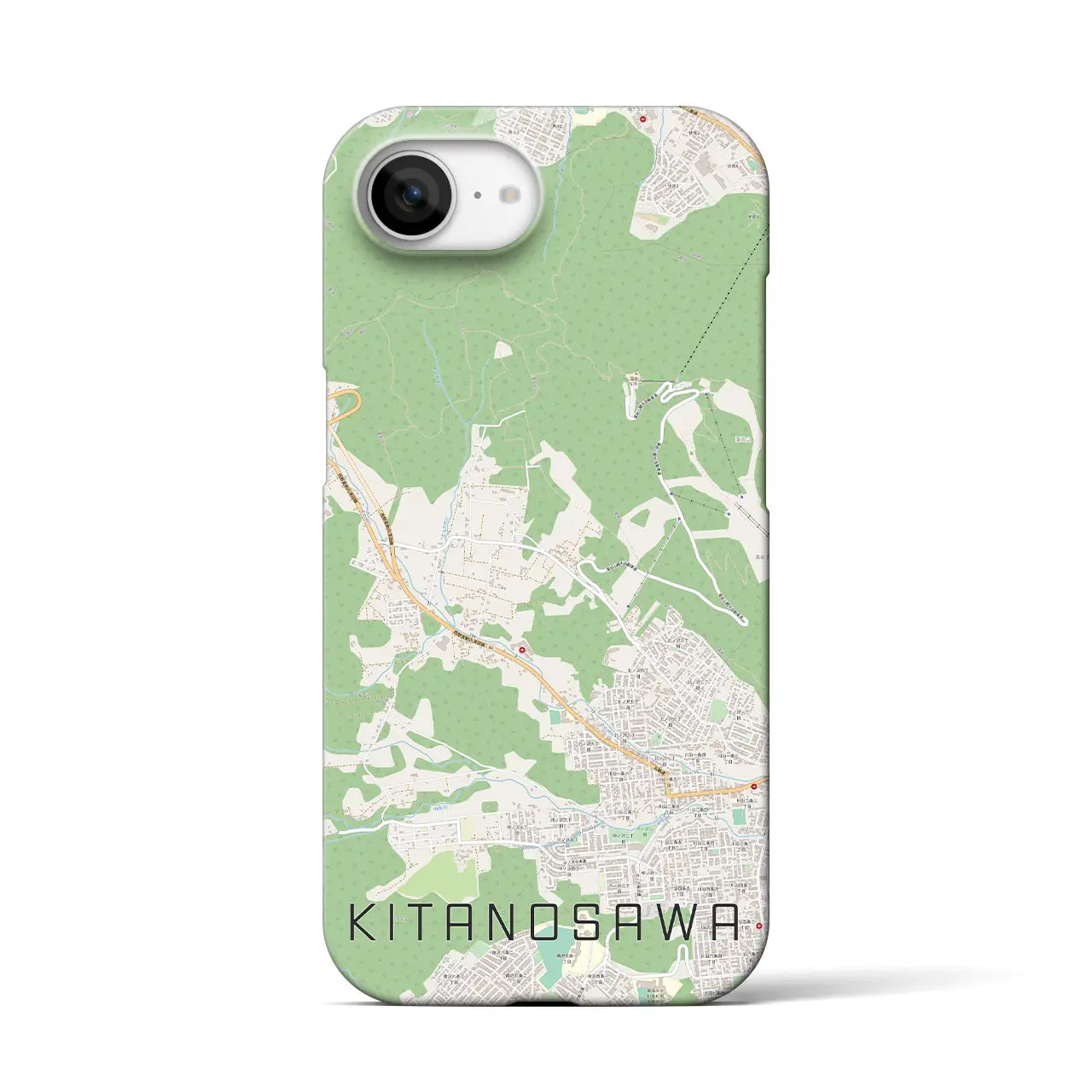 【北の沢(北海道)】地図柄iPhoneケース(バックカバータイプ)