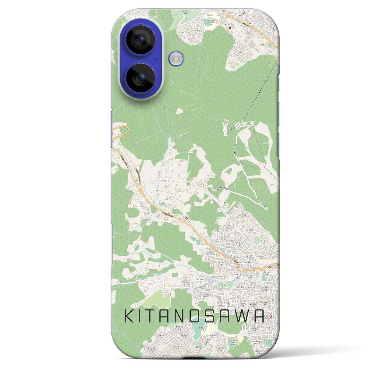 【北の沢(北海道)】地図柄iPhoneケース(バックカバータイプ)