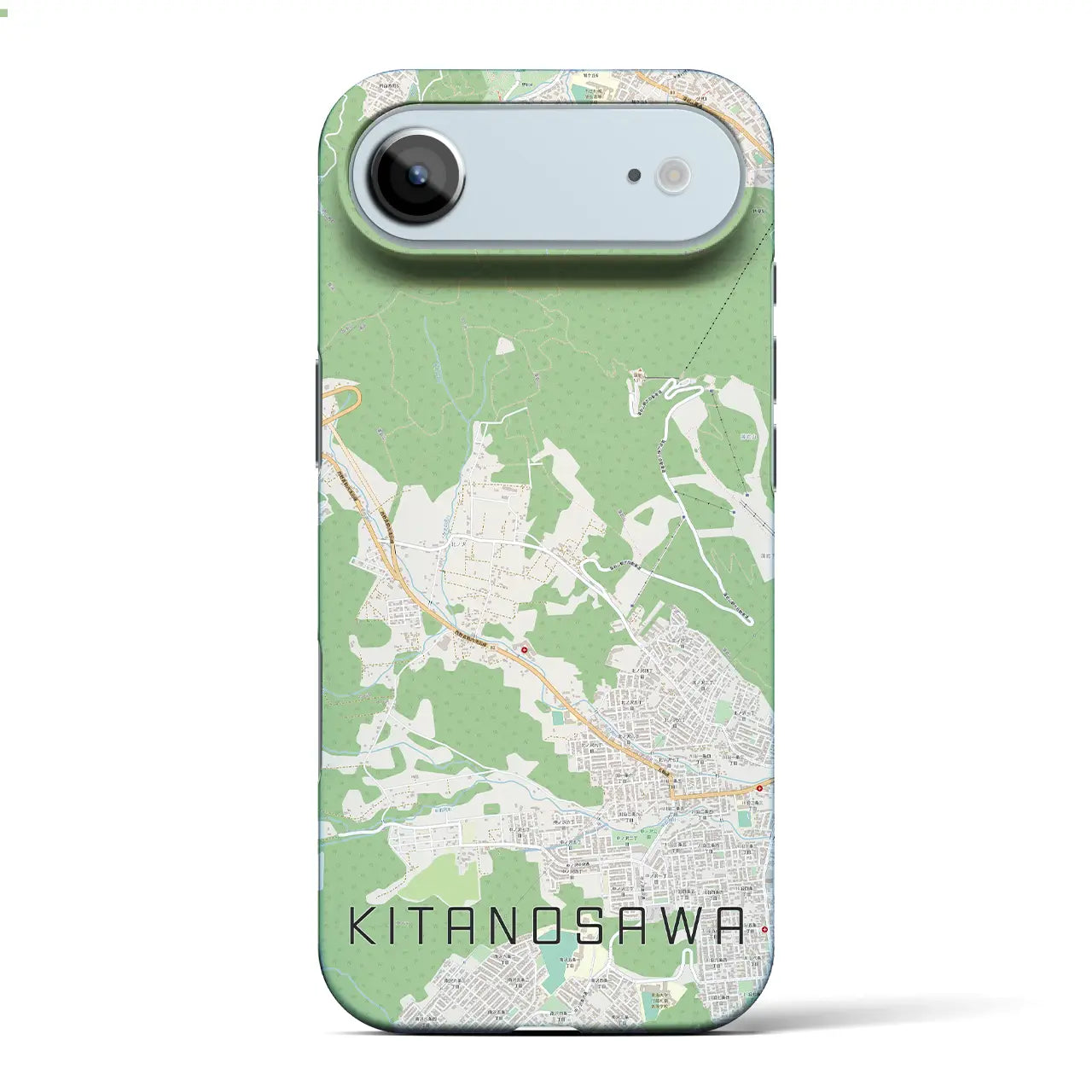 【北の沢(北海道)】地図柄iPhoneケース(バックカバータイプ)