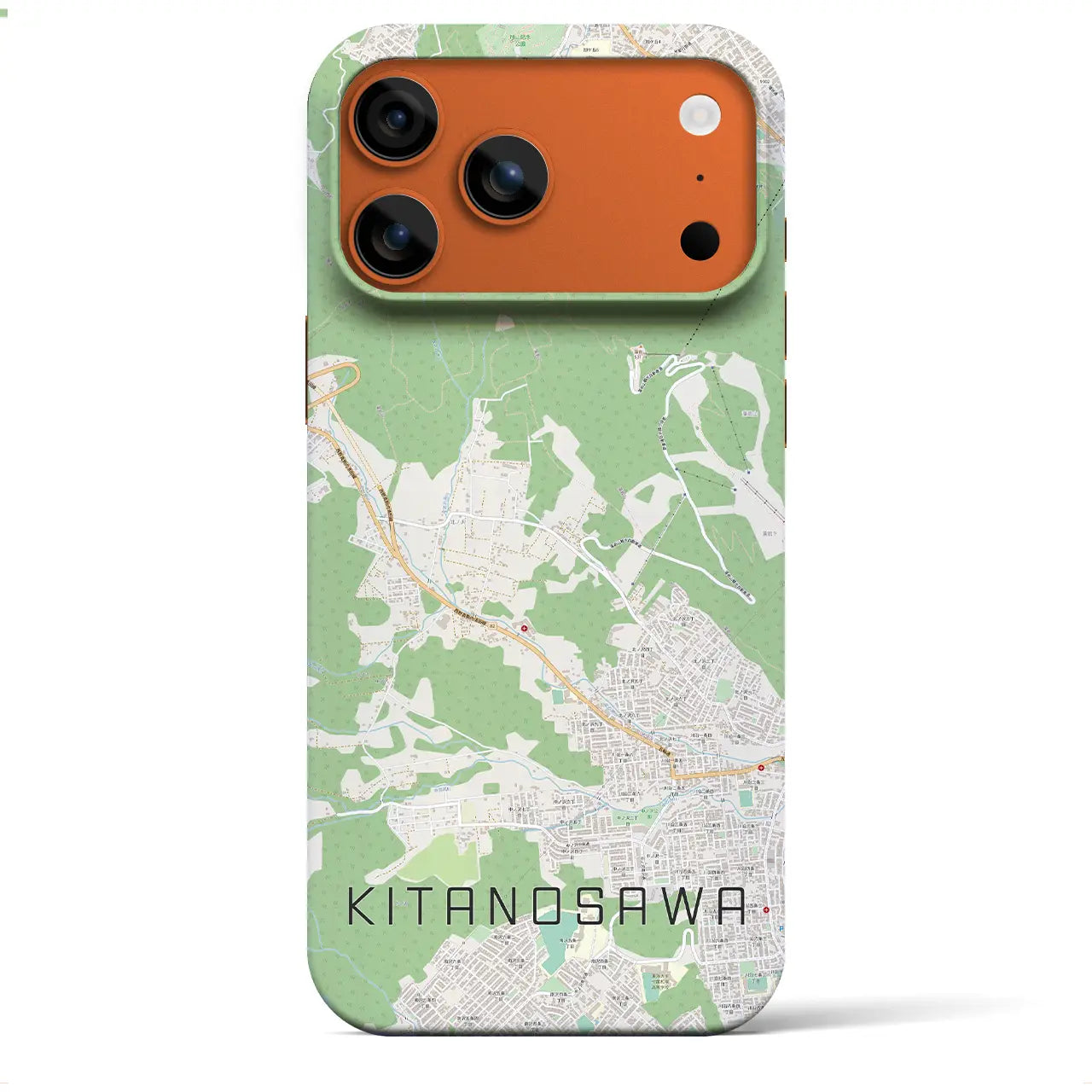 【北の沢(北海道)】地図柄iPhoneケース(バックカバータイプ)