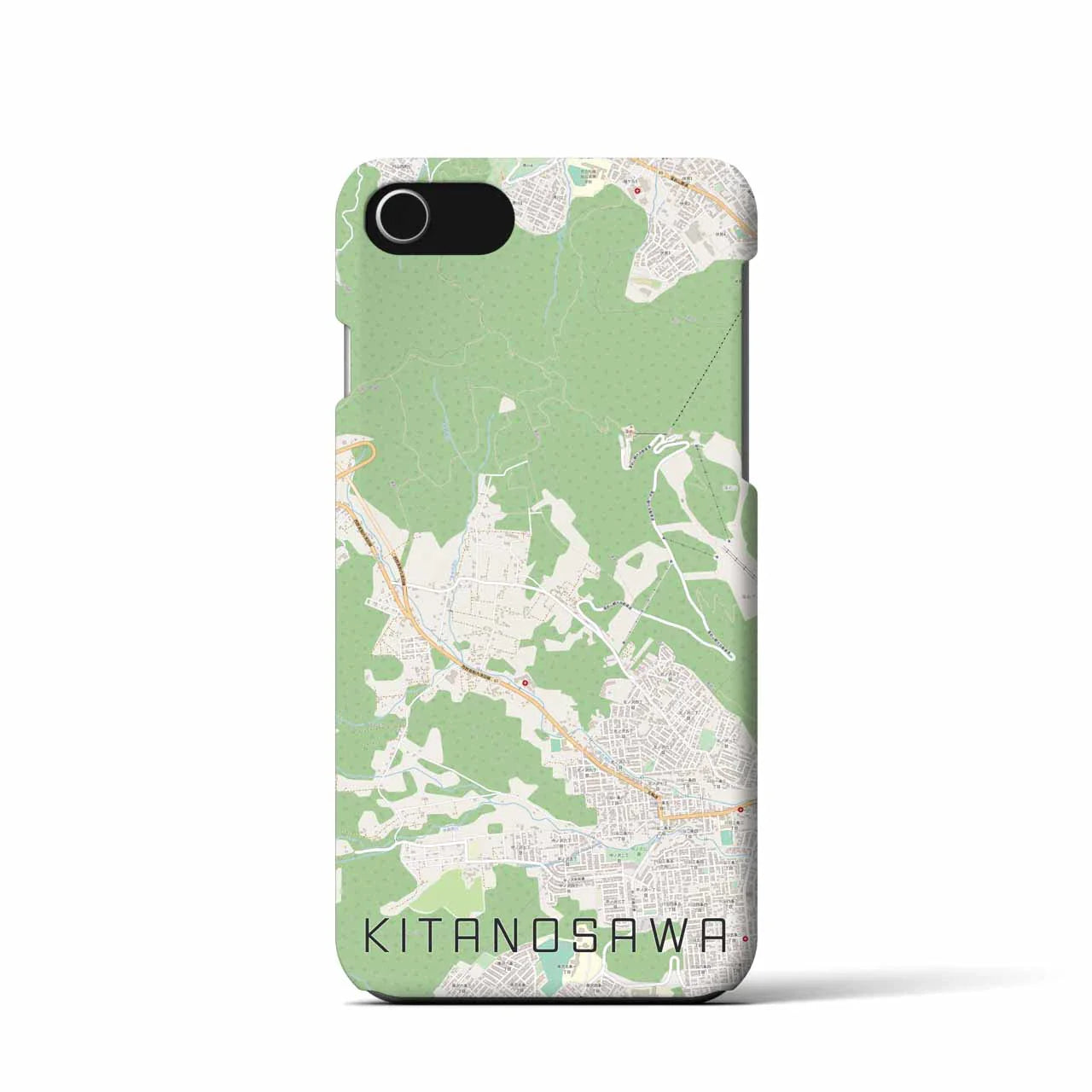 【北の沢(北海道)】地図柄iPhoneケース(バックカバータイプ)