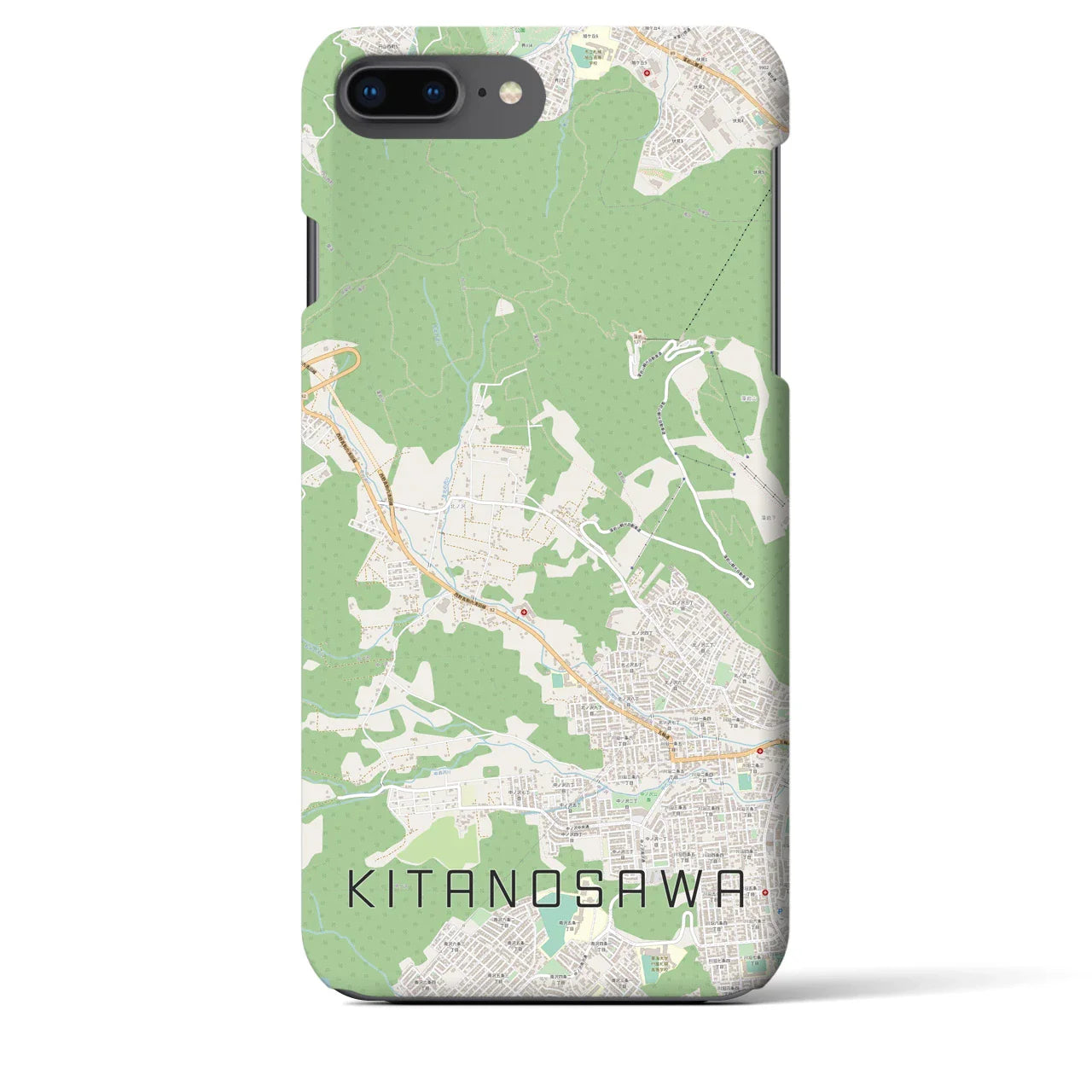 【北の沢(北海道)】地図柄iPhoneケース(バックカバータイプ)