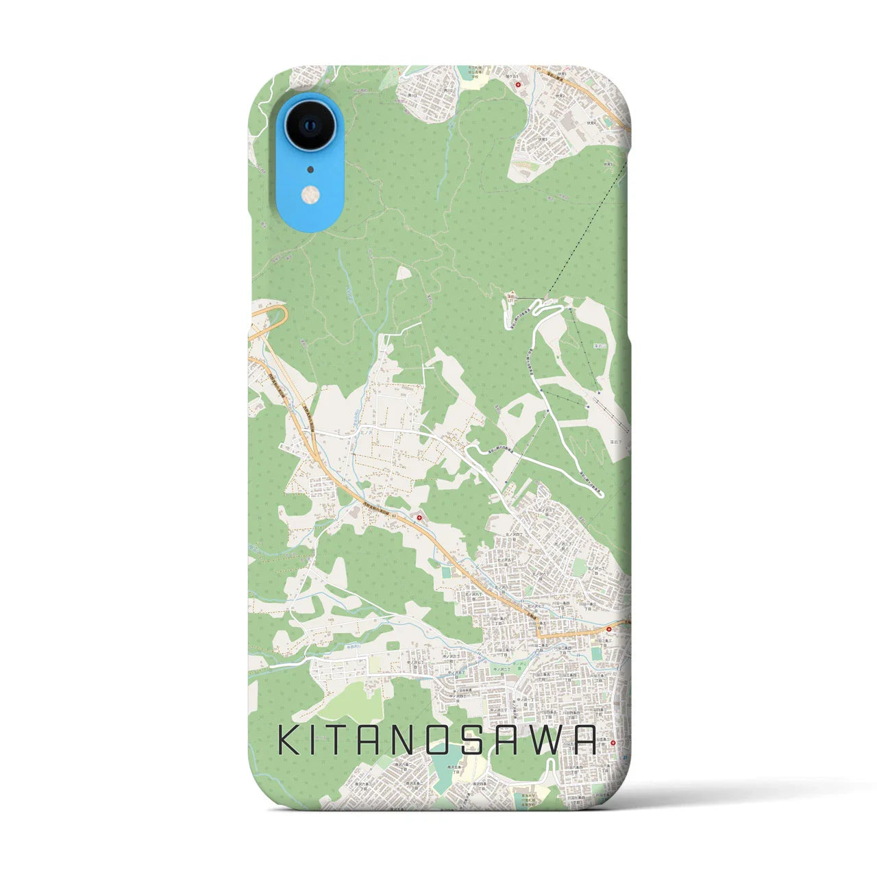 【北の沢(北海道)】地図柄iPhoneケース(バックカバータイプ)