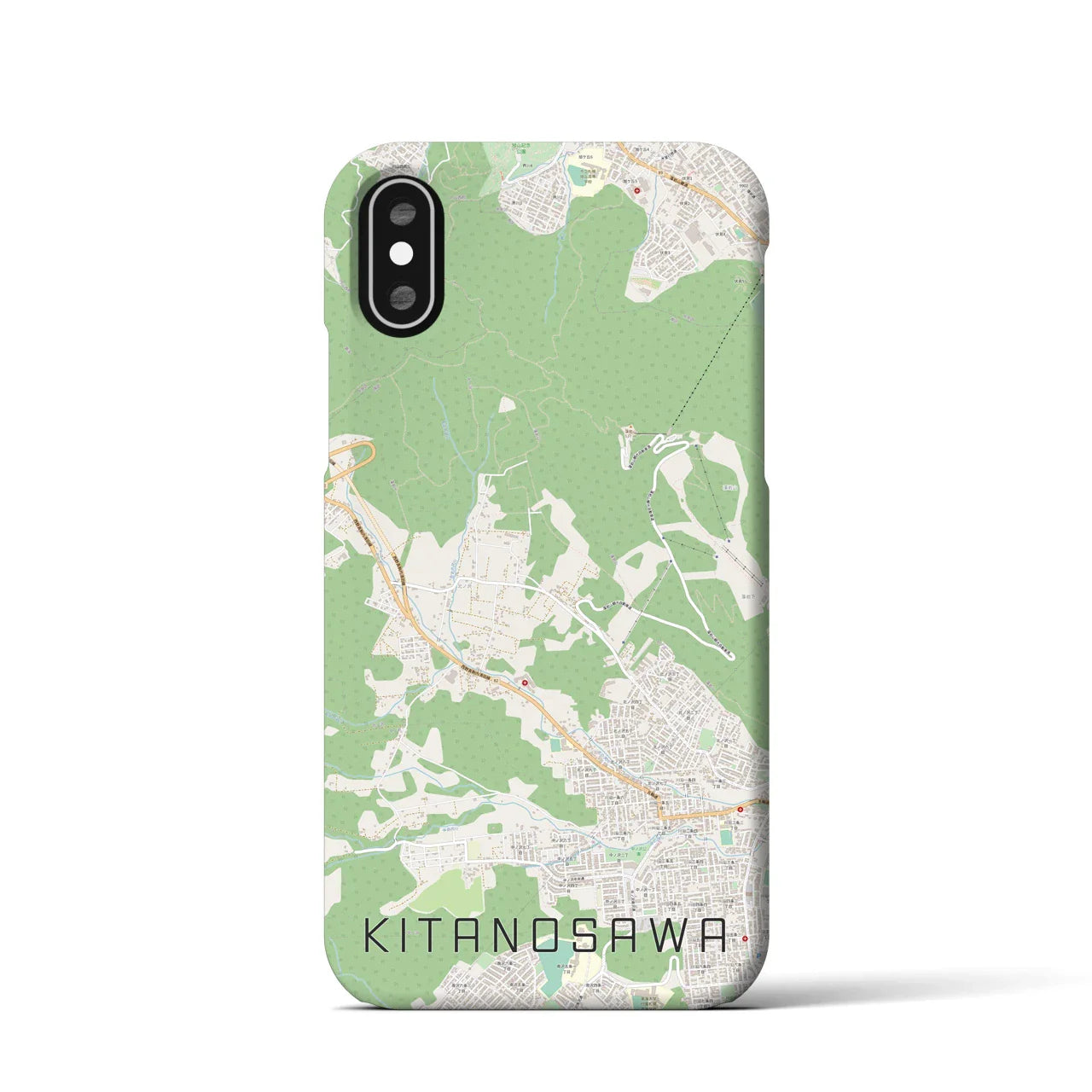 【北の沢(北海道)】地図柄iPhoneケース(バックカバータイプ)