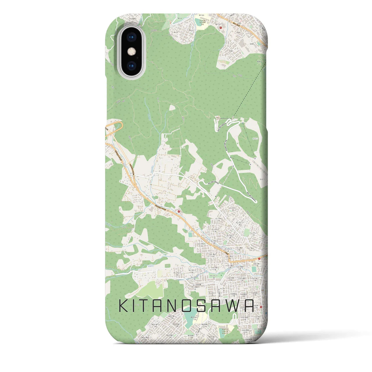 【北の沢(北海道)】地図柄iPhoneケース(バックカバータイプ)
