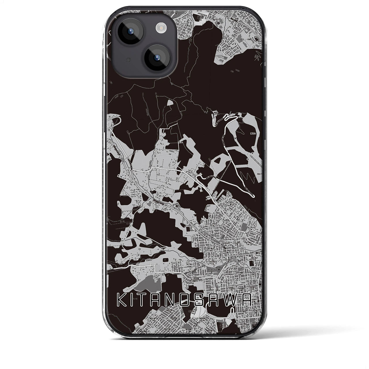 【北の沢(北海道)】地図柄iPhoneケース(クリアタイプ)