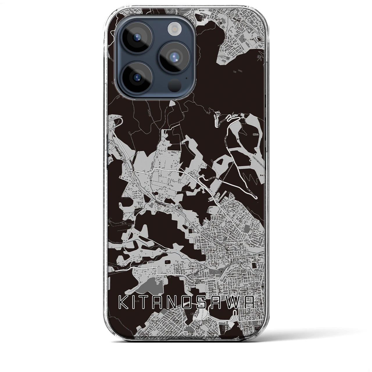 【北の沢(北海道)】地図柄iPhoneケース(クリアタイプ)