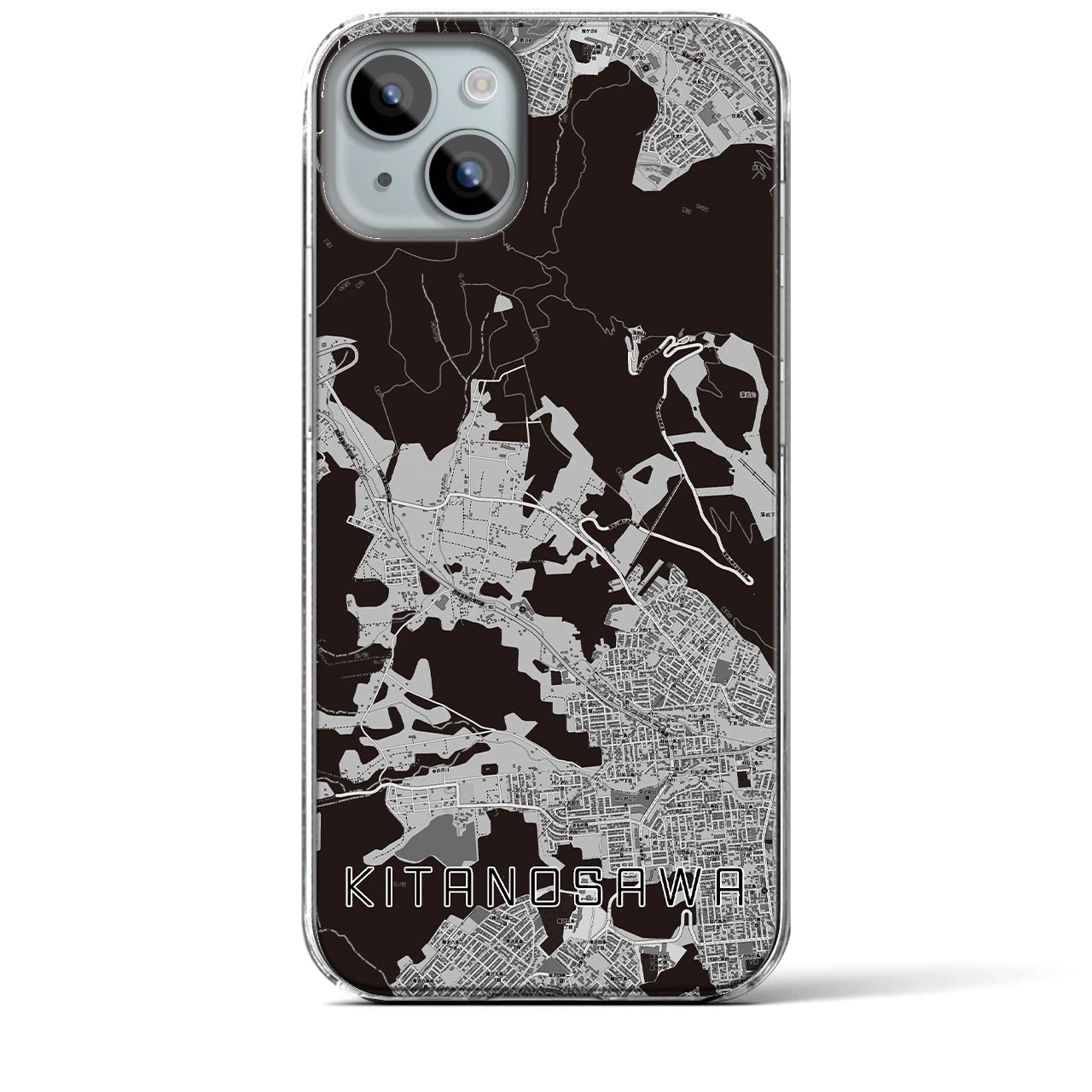【北の沢(北海道)】地図柄iPhoneケース(クリアタイプ)