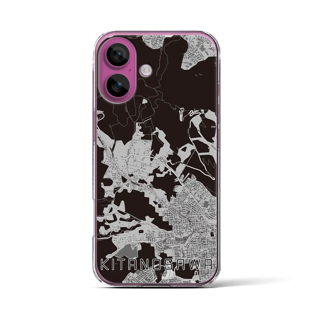【北の沢(北海道)】地図柄iPhoneケース(クリアタイプ)