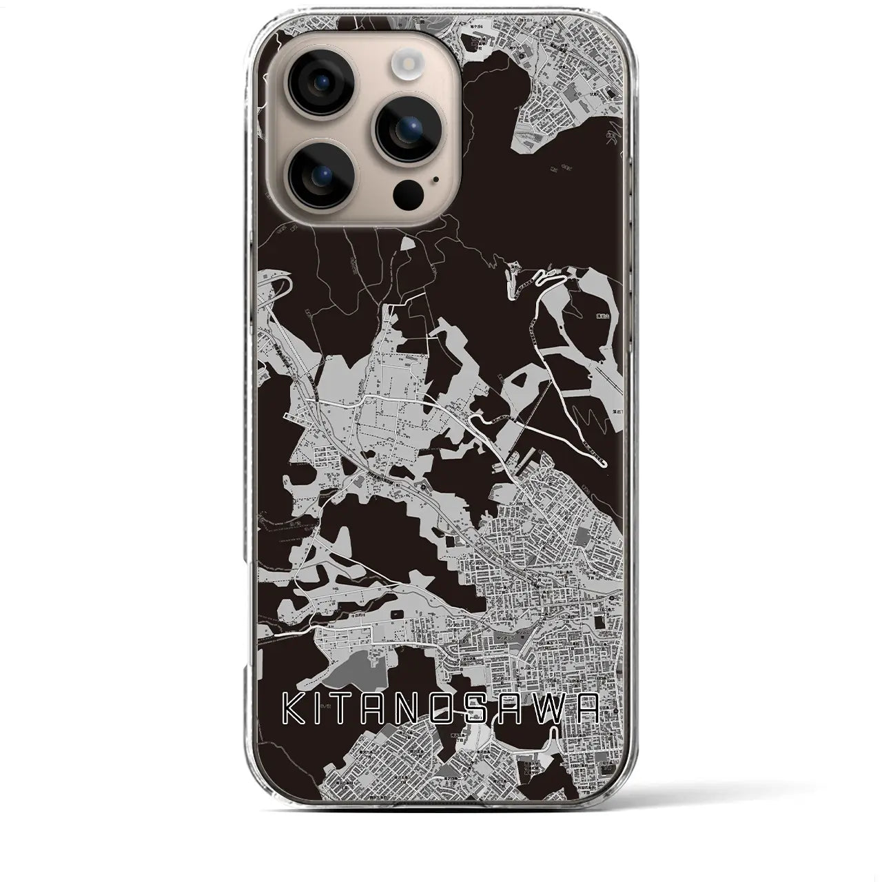 【北の沢(北海道)】地図柄iPhoneケース(クリアタイプ)