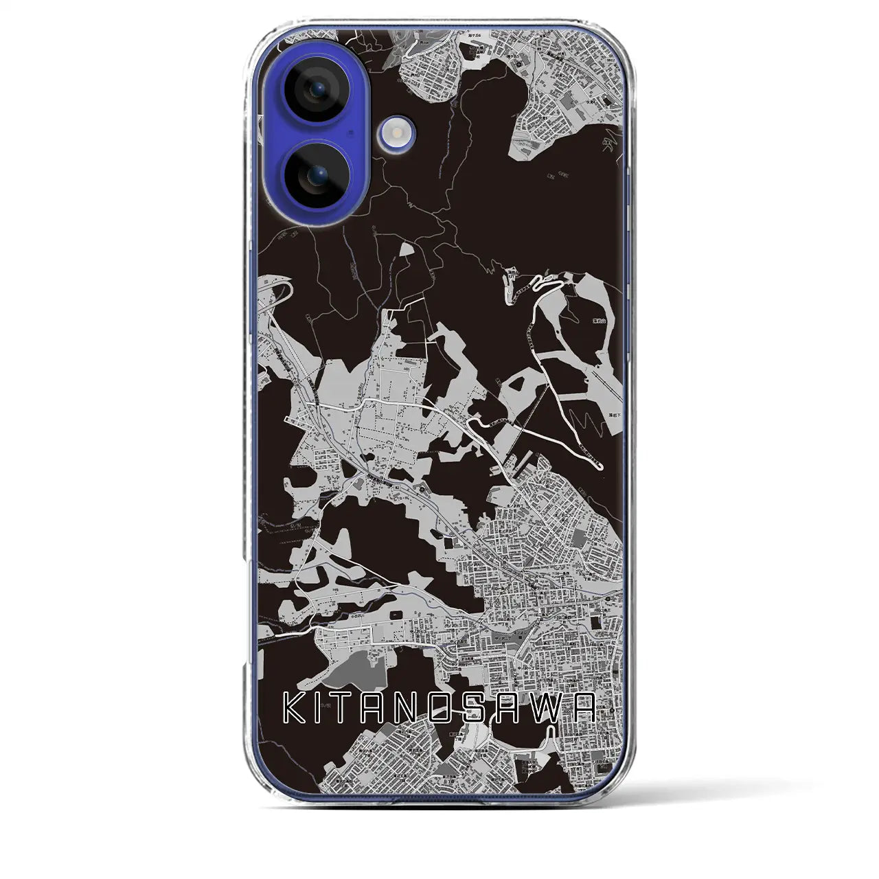 【北の沢(北海道)】地図柄iPhoneケース(クリアタイプ)