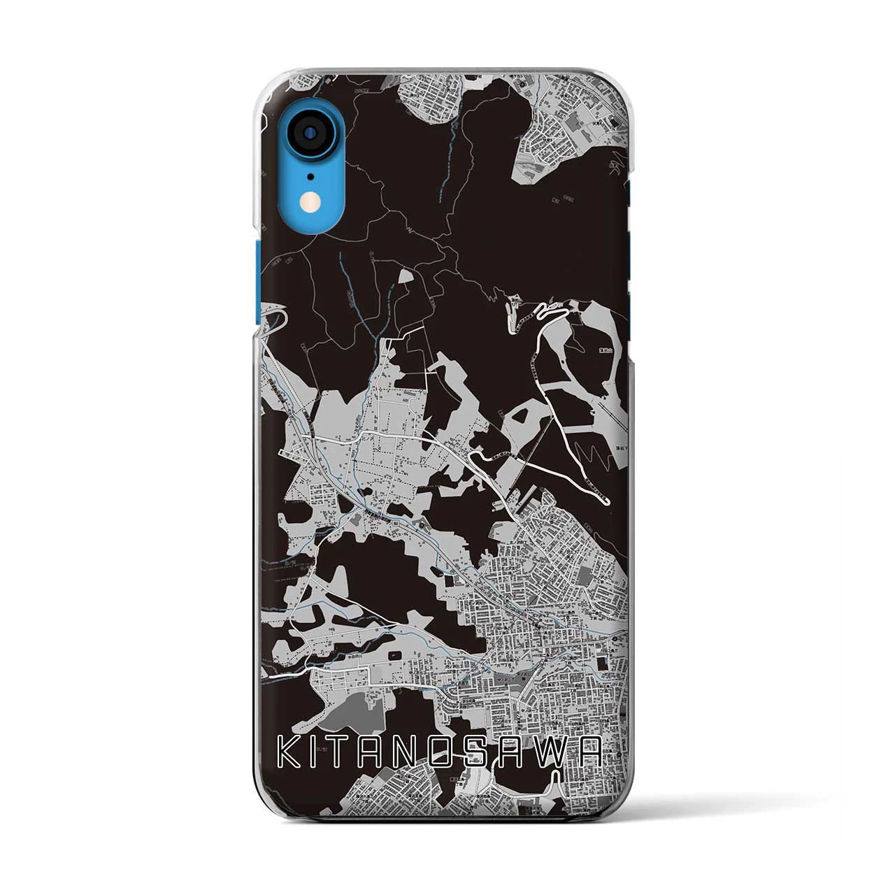 【北の沢(北海道)】地図柄iPhoneケース(クリアタイプ)