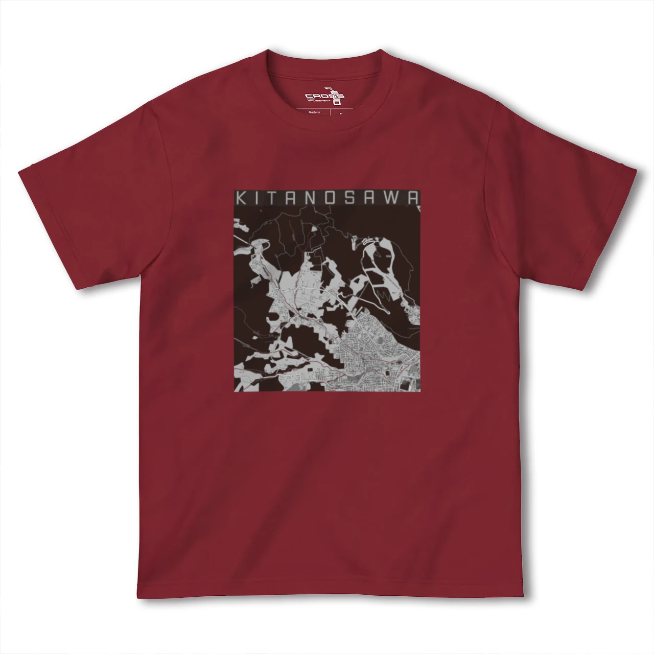【北の沢(北海道)】地図柄ヘビーウェイトTシャツ
