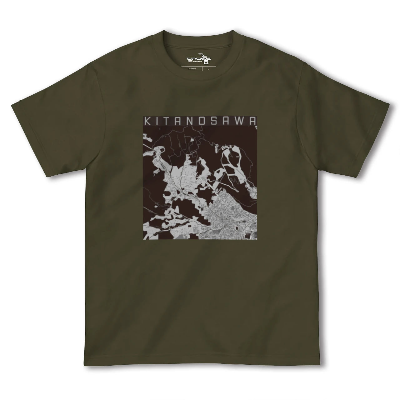 【北の沢(北海道)】地図柄ヘビーウェイトTシャツ