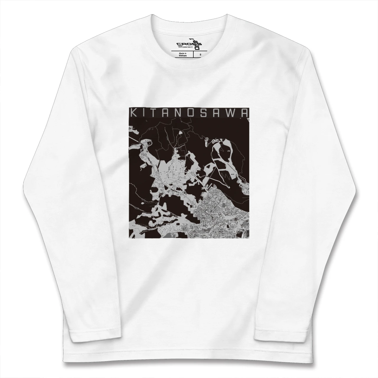 【北の沢(北海道)】地図柄ロングスリーブTシャツ