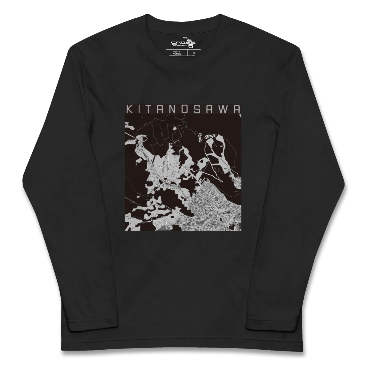 【北の沢(北海道)】地図柄ロングスリーブTシャツ