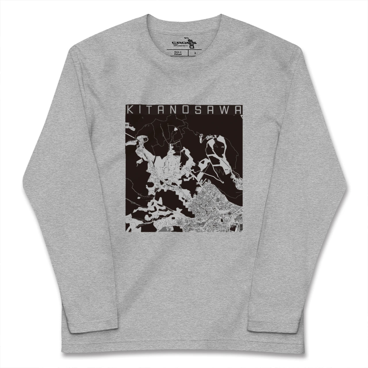 【北の沢(北海道)】地図柄ロングスリーブTシャツ