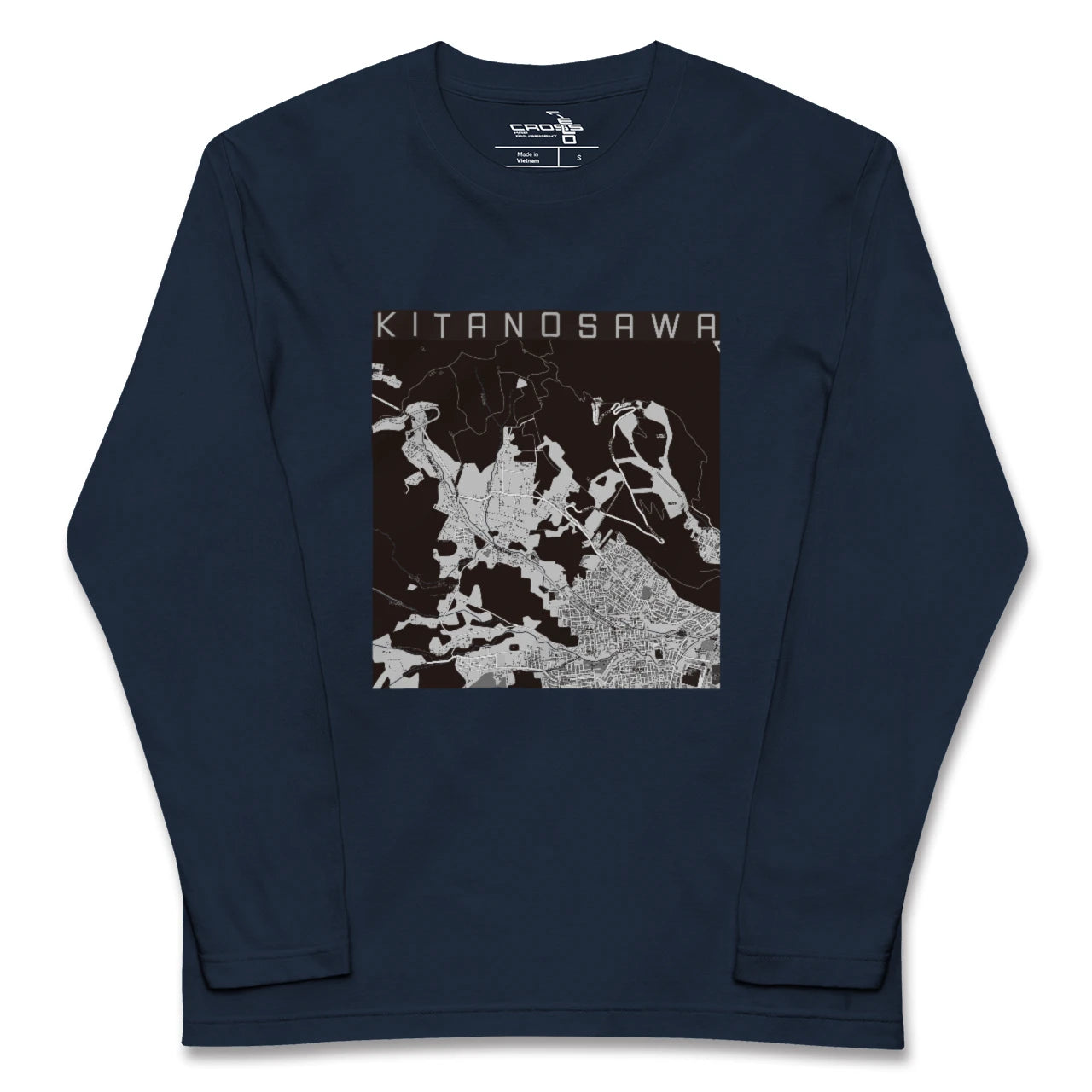 【北の沢(北海道)】地図柄ロングスリーブTシャツ