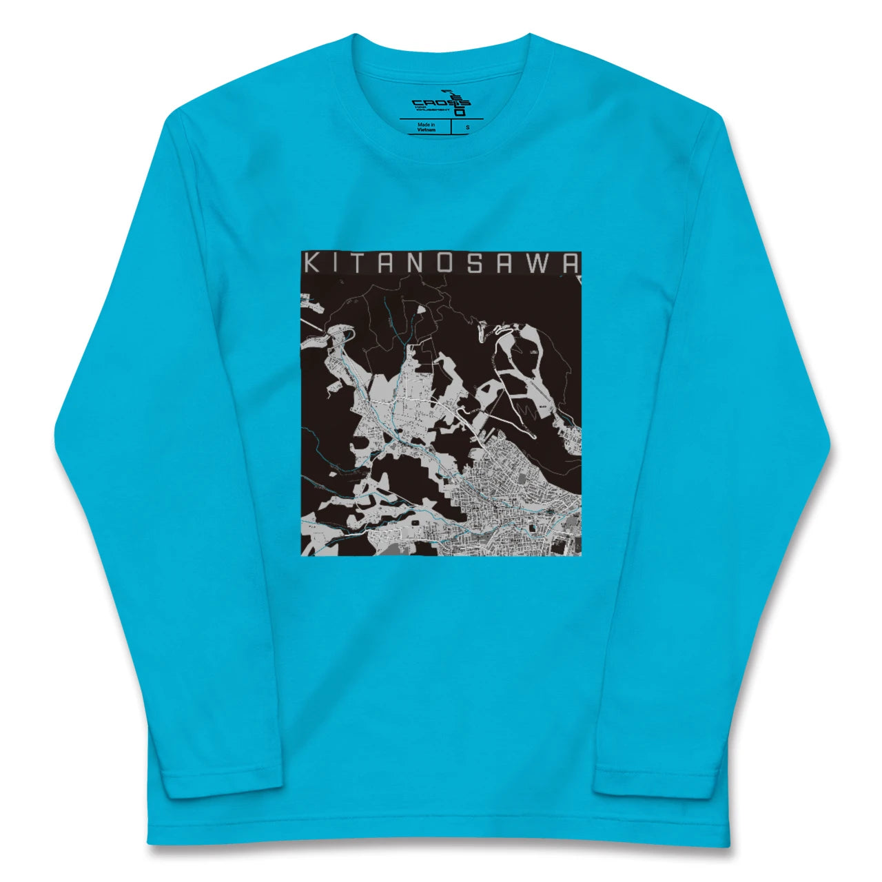 【北の沢(北海道)】地図柄ロングスリーブTシャツ