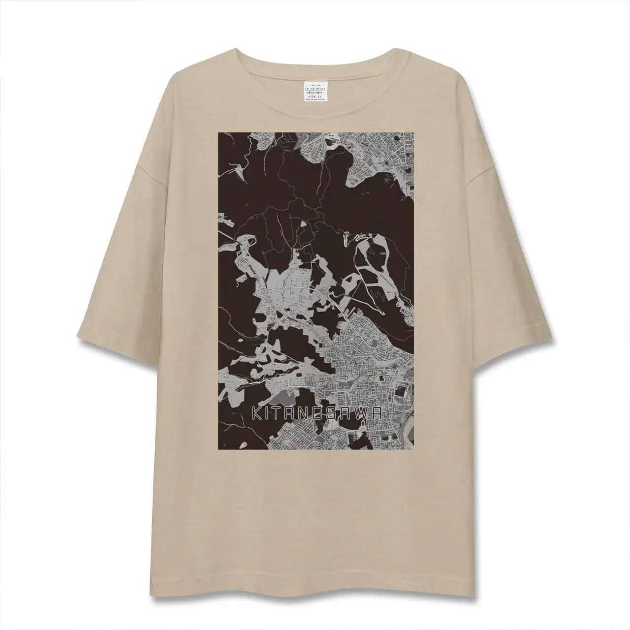 【北の沢(北海道)】地図柄ビッグシルエットTシャツ