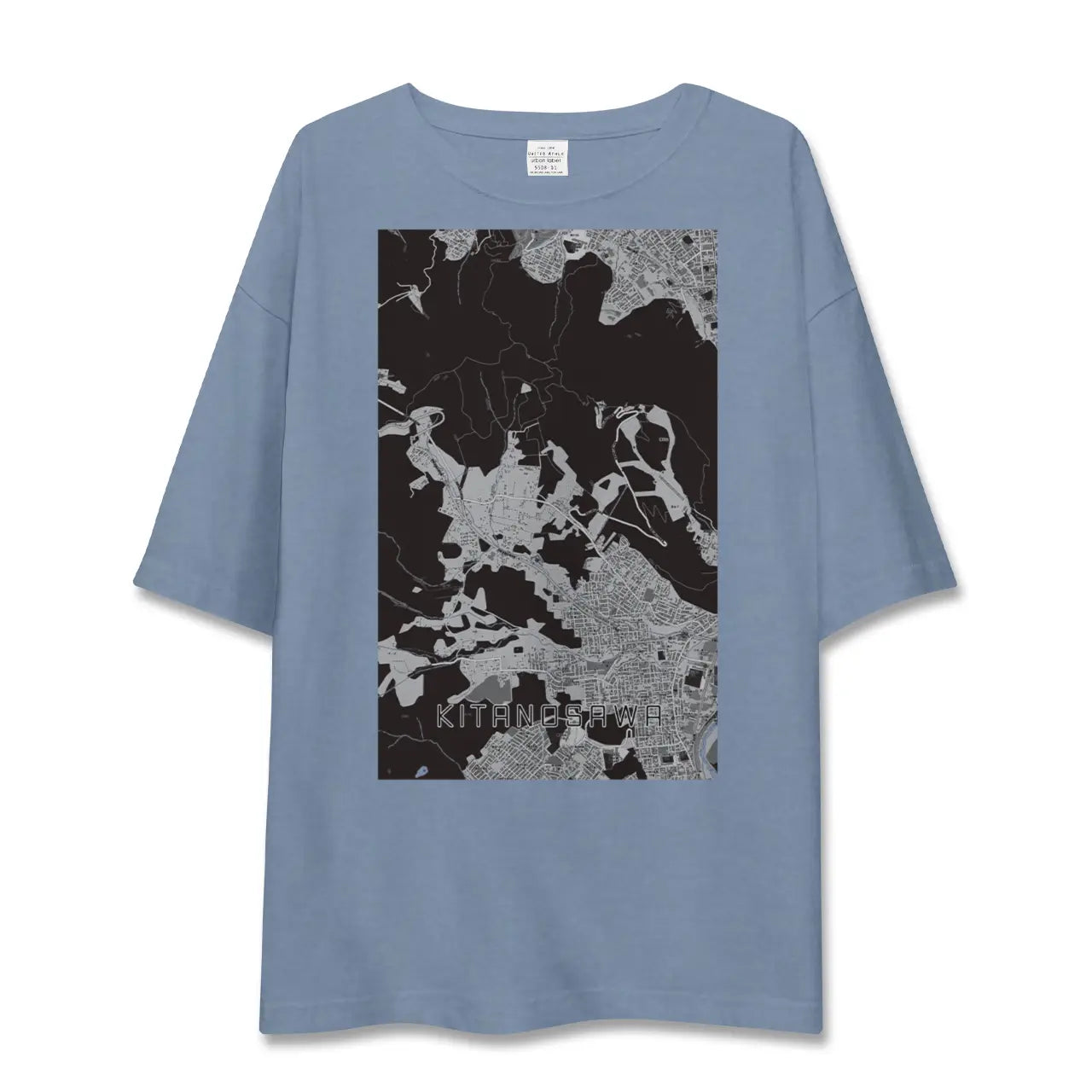 【北の沢(北海道)】地図柄ビッグシルエットTシャツ