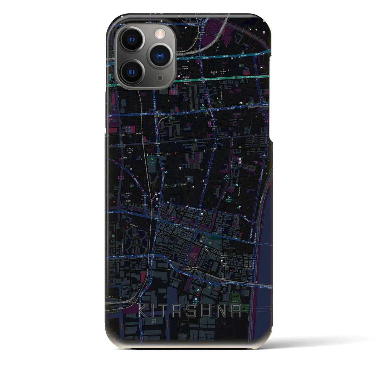 【北砂(東京都)】地図柄iPhoneケース(バックカバータイプ)