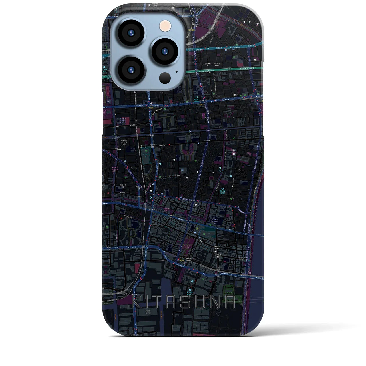 【北砂(東京都)】地図柄iPhoneケース(バックカバータイプ)