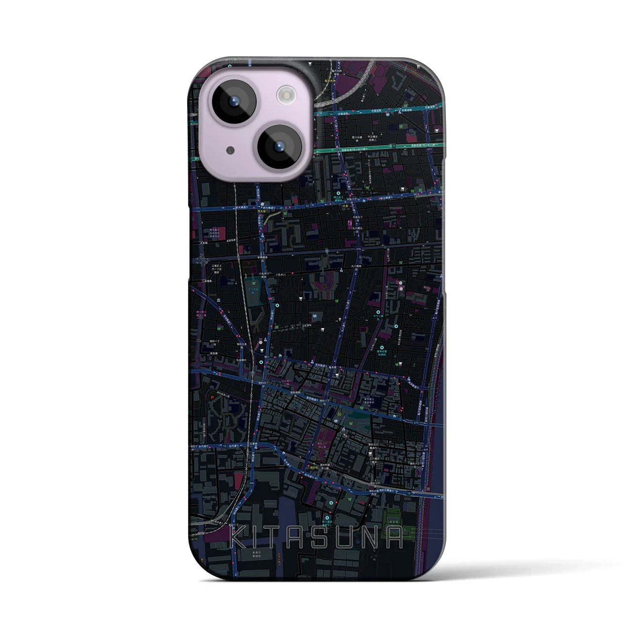 【北砂(東京都)】地図柄iPhoneケース(バックカバータイプ)
