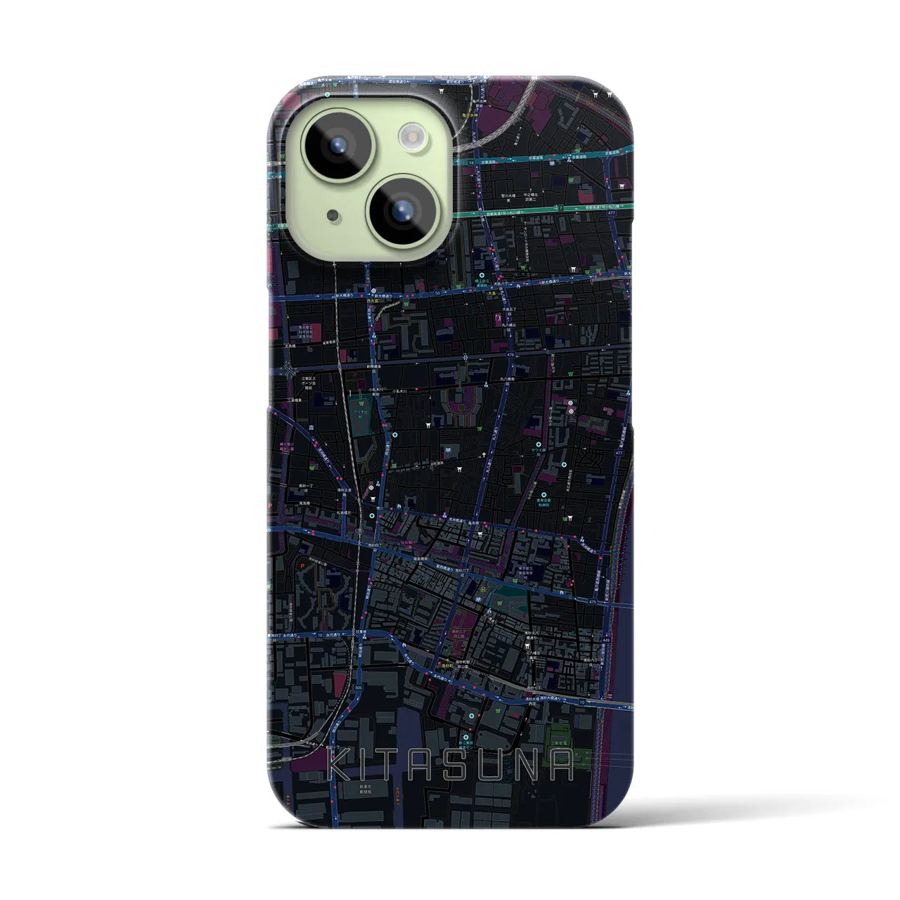 【北砂(東京都)】地図柄iPhoneケース(バックカバータイプ)