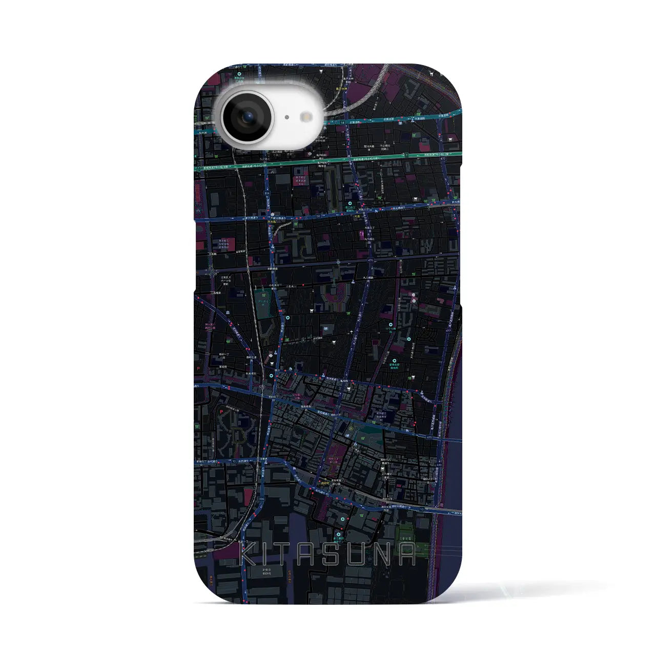 【北砂(東京都)】地図柄iPhoneケース(バックカバータイプ)