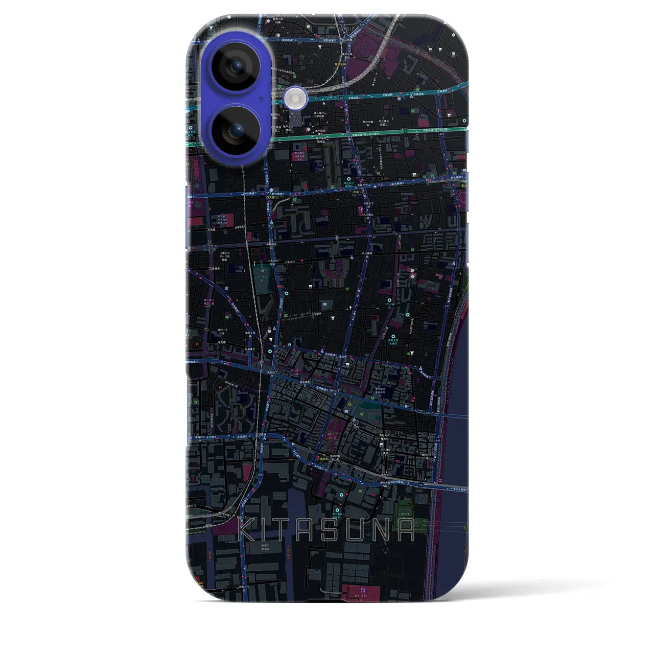 【北砂(東京都)】地図柄iPhoneケース(バックカバータイプ)