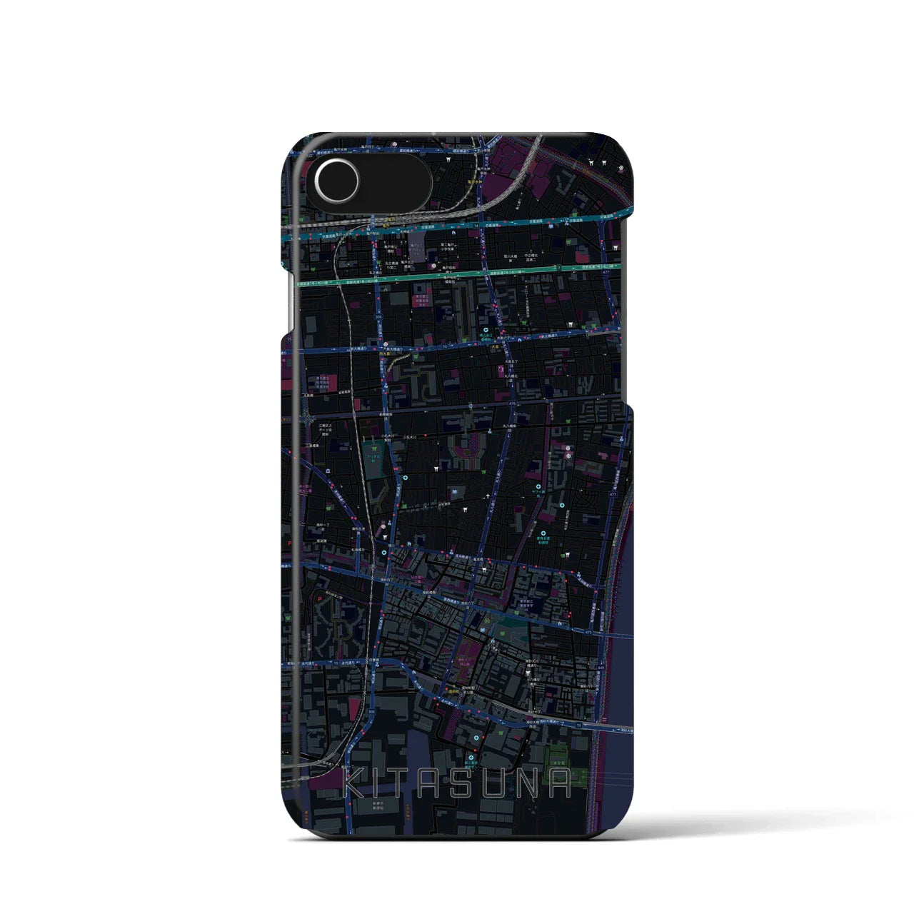 【北砂(東京都)】地図柄iPhoneケース(バックカバータイプ)
