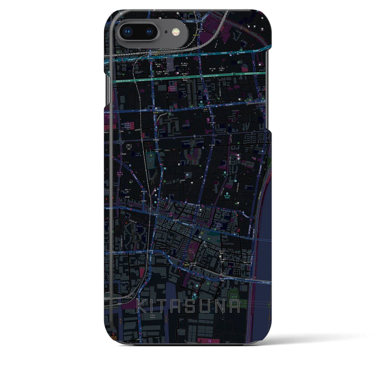 【北砂(東京都)】地図柄iPhoneケース(バックカバータイプ)