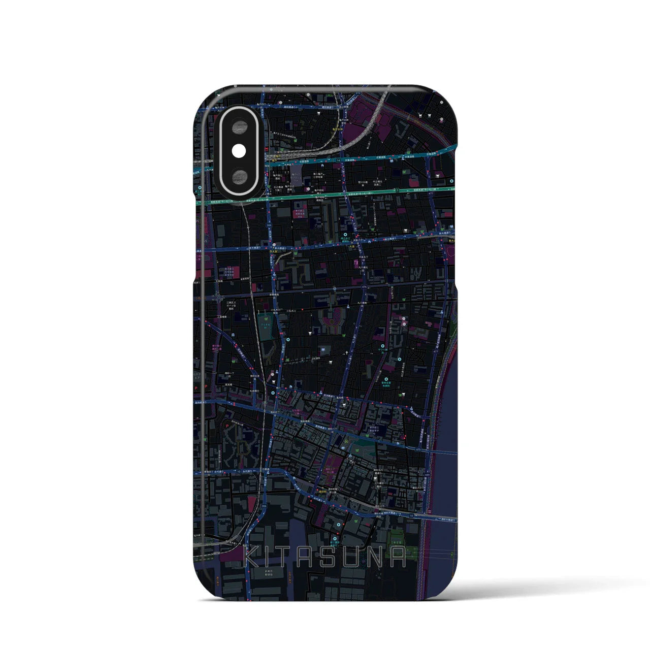 【北砂(東京都)】地図柄iPhoneケース(バックカバータイプ)