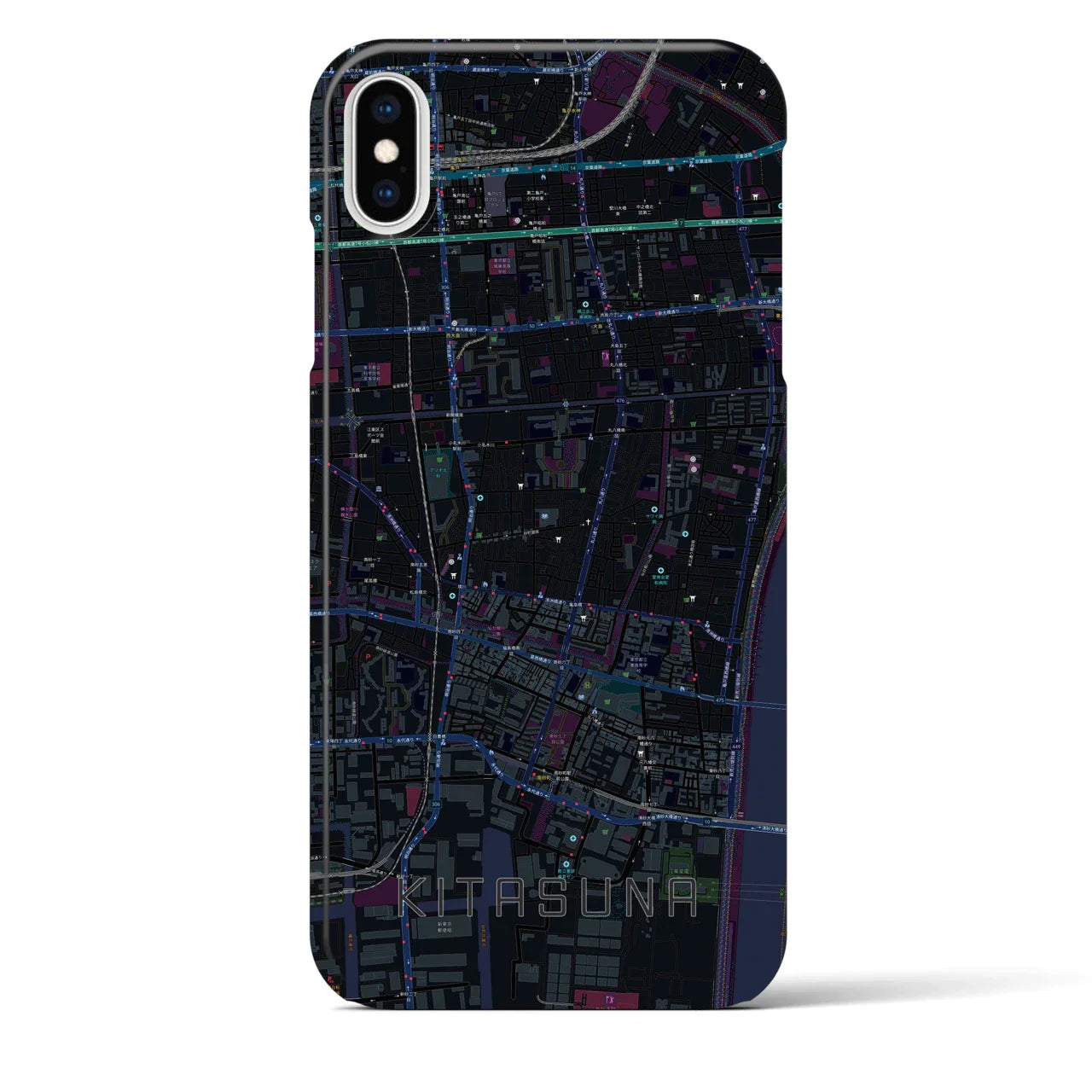 【北砂(東京都)】地図柄iPhoneケース(バックカバータイプ)