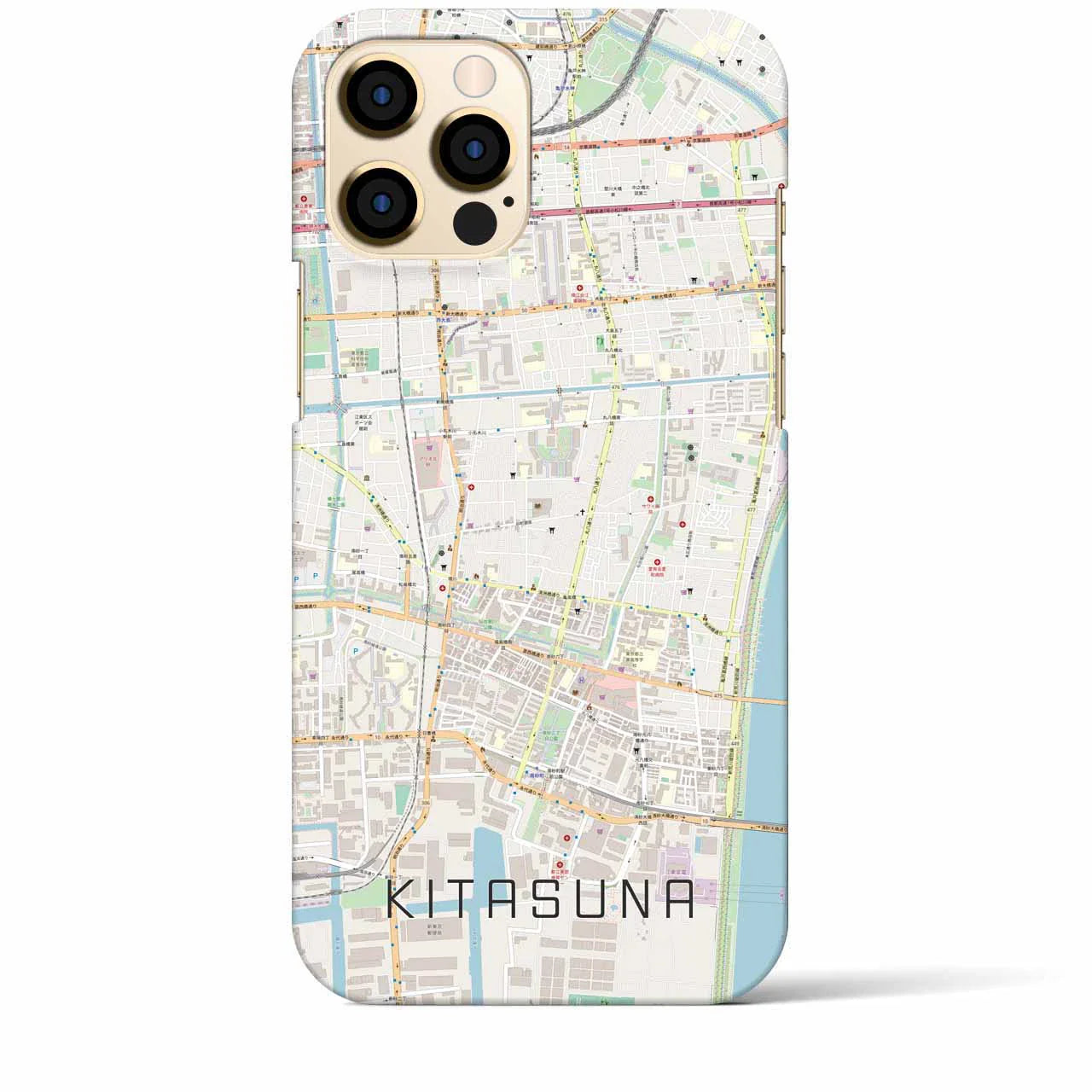 【北砂(東京都)】地図柄iPhoneケース(バックカバータイプ)