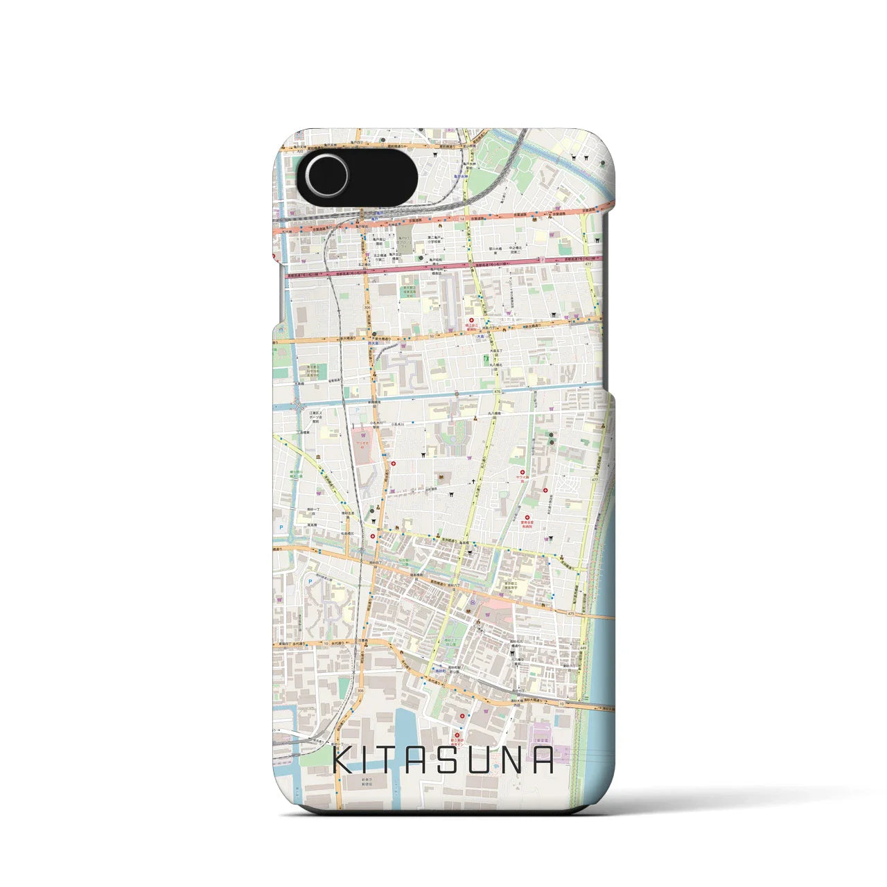 【北砂(東京都)】地図柄iPhoneケース(バックカバータイプ)