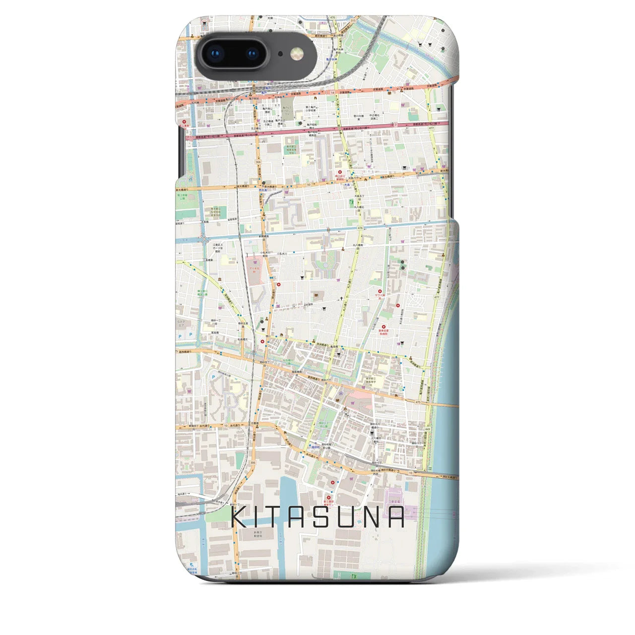 【北砂(東京都)】地図柄iPhoneケース(バックカバータイプ)