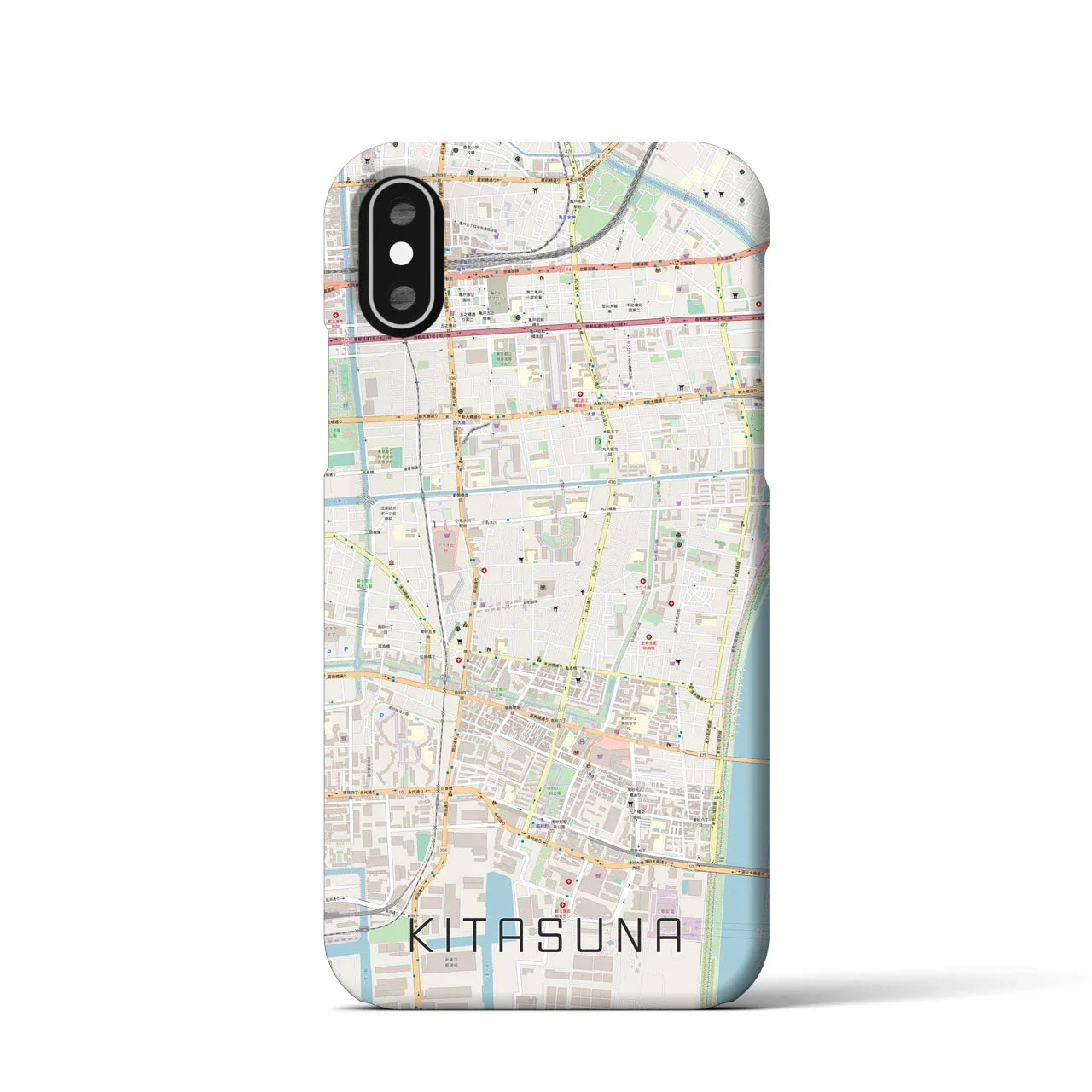 【北砂(東京都)】地図柄iPhoneケース(バックカバータイプ)