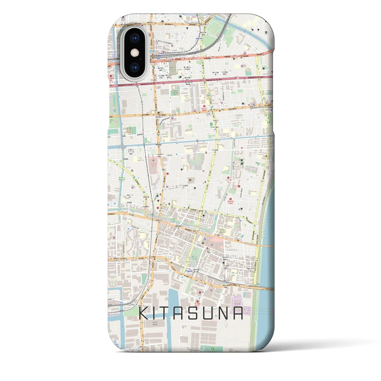 【北砂(東京都)】地図柄iPhoneケース(バックカバータイプ)