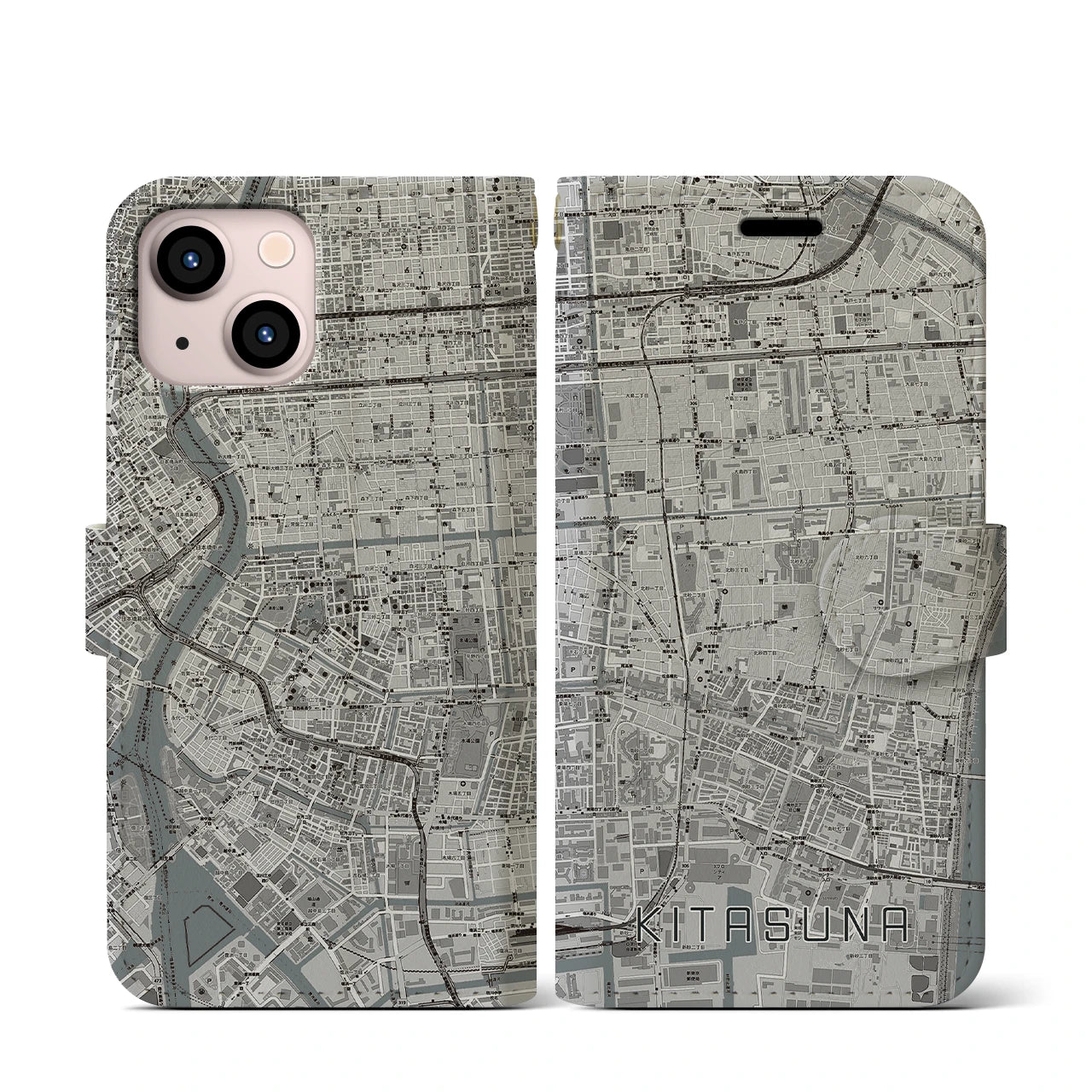 【北砂(東京都)】地図柄iPhoneケース(手帳タイプ)